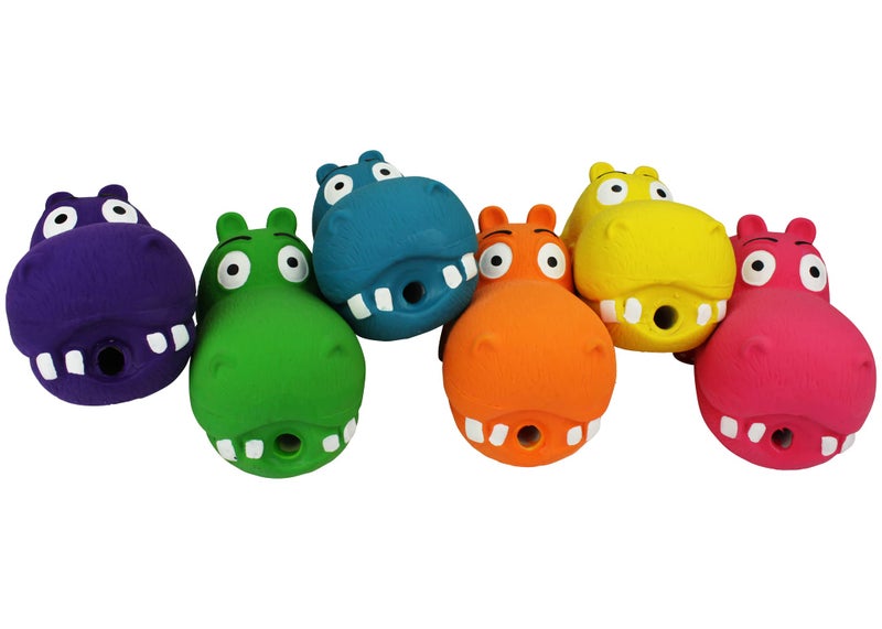 Multipet Hippopotamus Latex Hippo That Grunts 8 inch Dog Toy (Assorted Color / 1 Pack), Large Breeds - Image 2